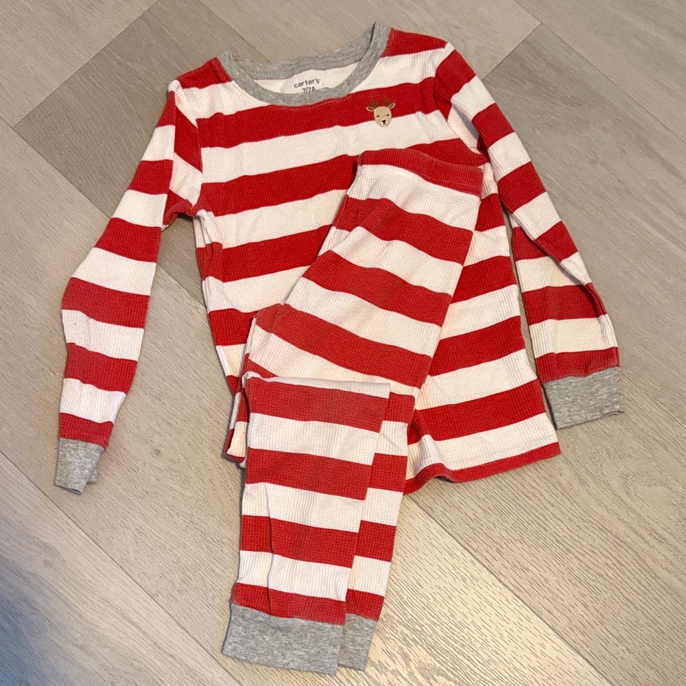 Carter's Red and White Striped Pajama Set
